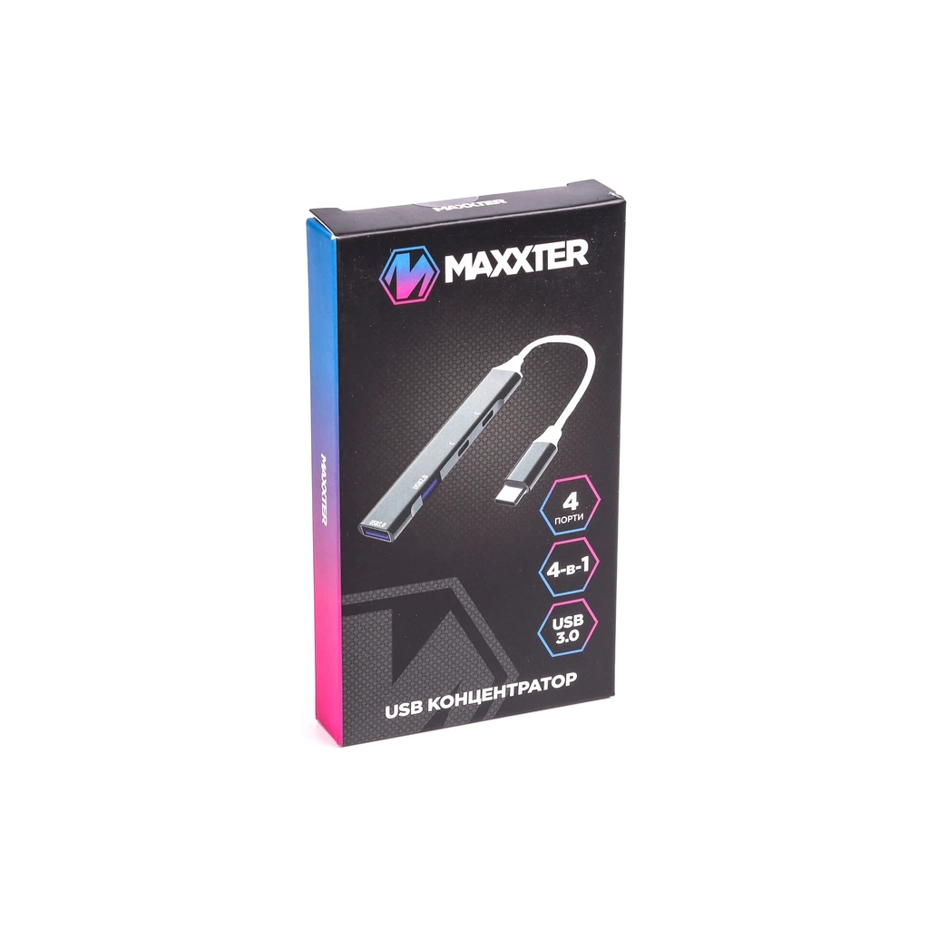 Концентратор Maxxter USB-C to 1xUSB 3.0 + 1xUSB 2.0 + 2xUSB-C (HU3C-4P-03) - зображення 4