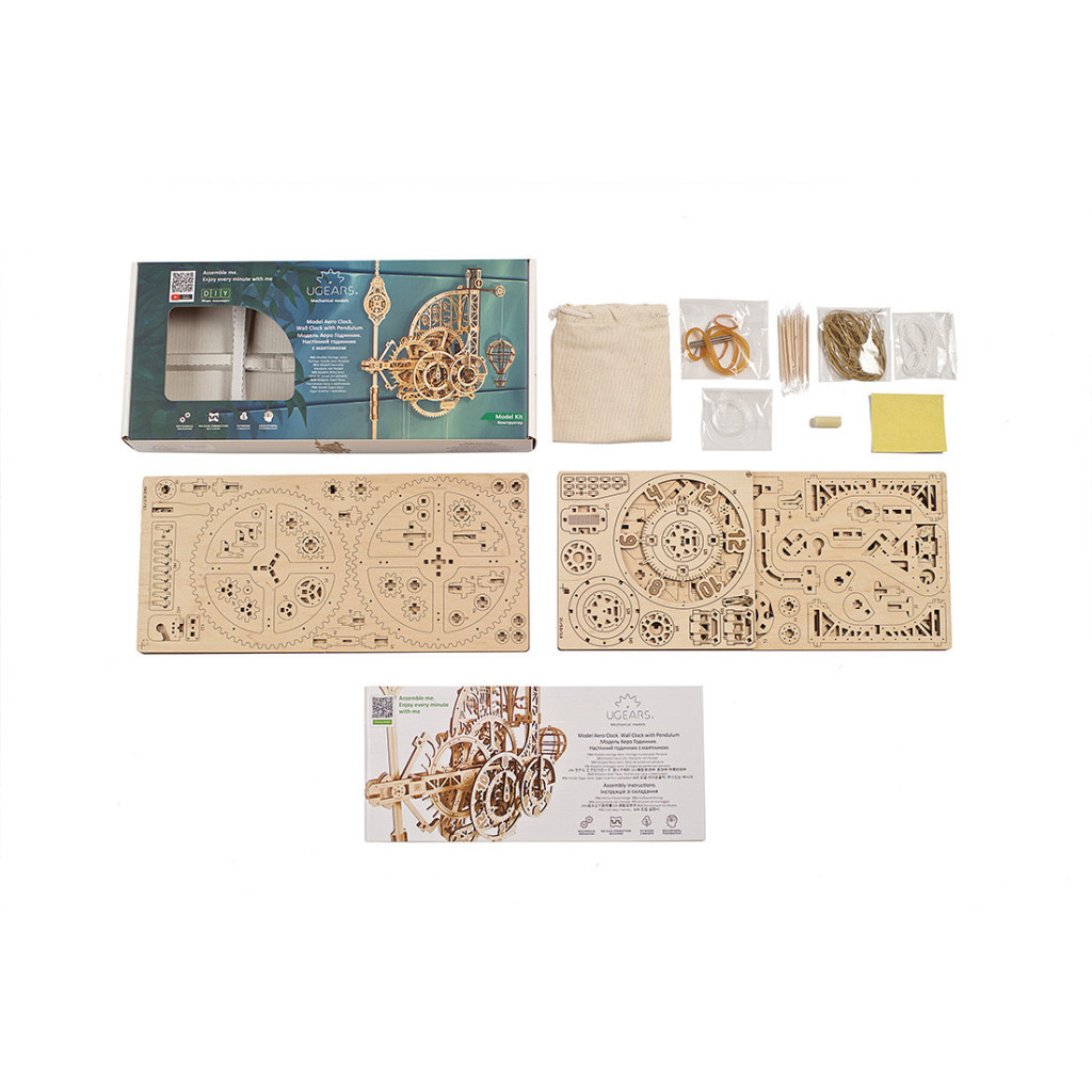 Конструктор Ugears Аеро Годинник настінний із маятником (70154) - зображення 10