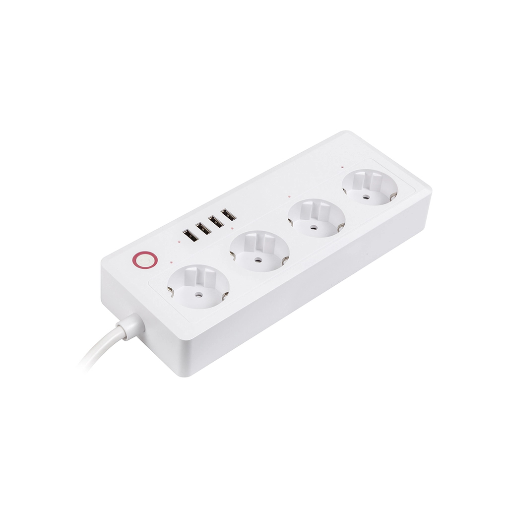 Мережевий фільтр живлення TUYA Smart 1.8м, 16A, 4*розетки/4*USB (HS082383) - зображення 1