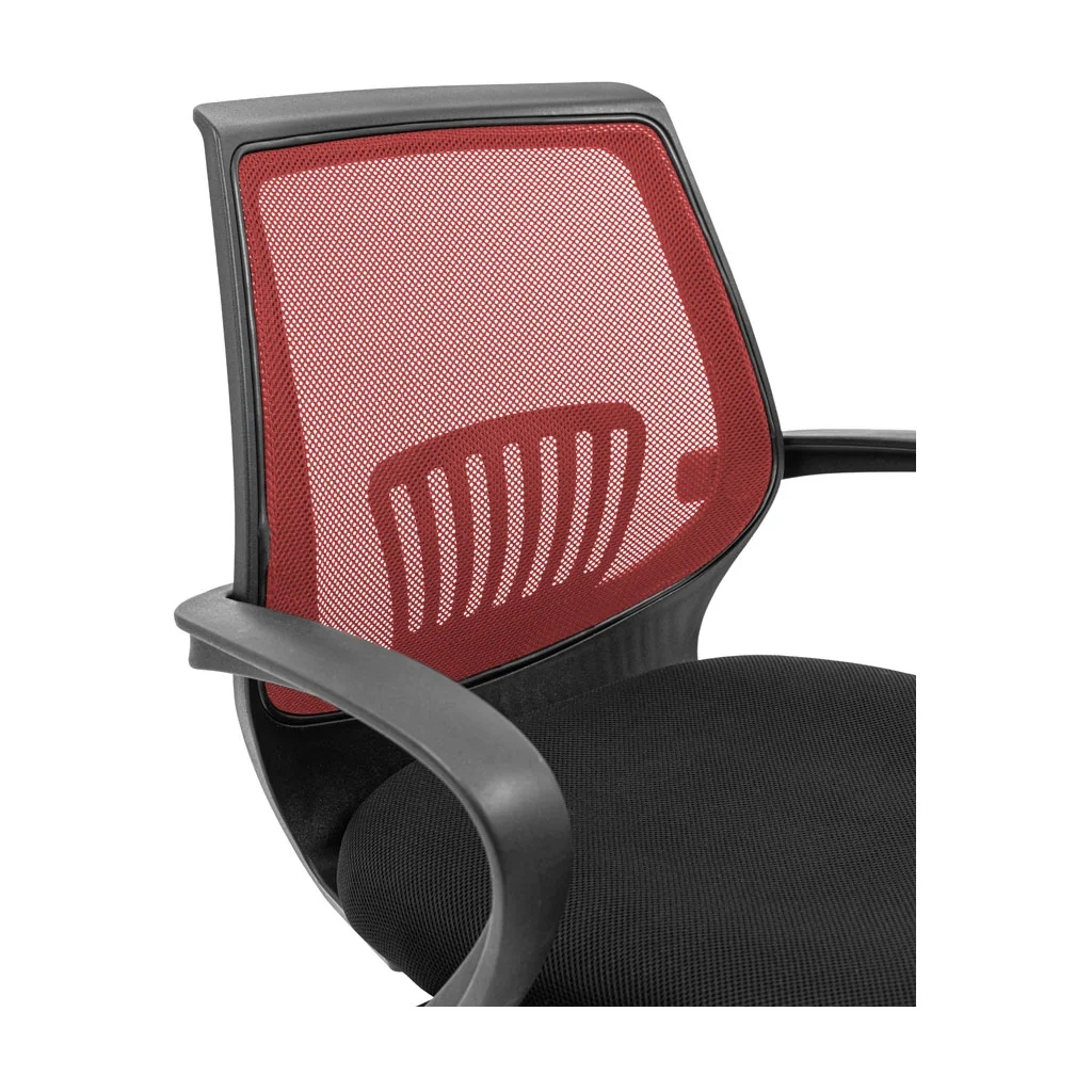 Офісне крісло Richman Стар Хром Піастра Сітка чорна + червона (ADD0003155) - зображення 7