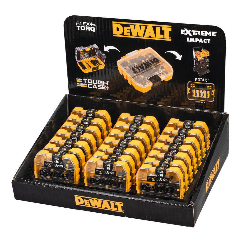 Набір біт DeWALT EXTREME FLEXTORQ, Torx, T25, L = 25 мм, 25 шт, TOUGH CASE (DT70558T) - зображення 2
