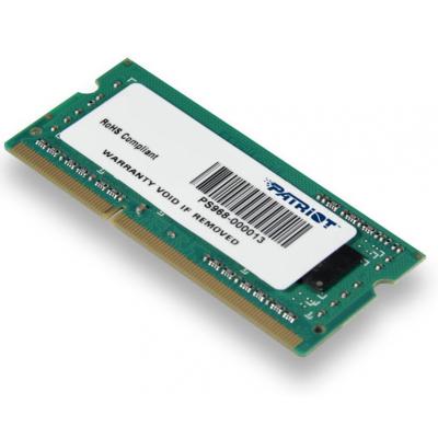 Модуль пам'яті для ноутбука SoDIMM DDR3 4GB 1600 MHz Patriot (PSD34G160081S) - зображення 2