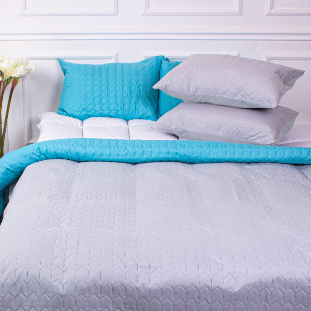 Покривало MirSon набір Dream Line №7113 Drops of the sea 150х210 + наволочка 50х70 (2200005623947) - зображення 6