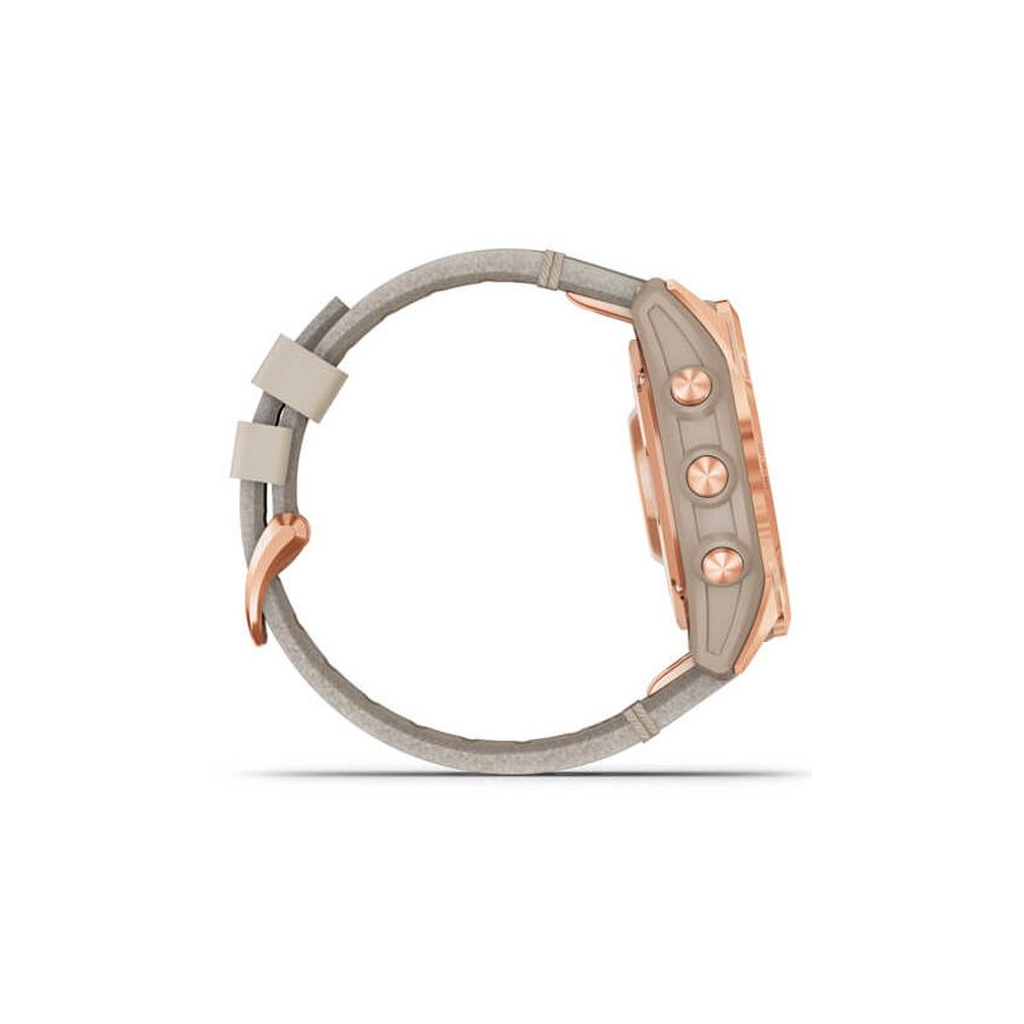 Смарт-годинник Garmin fenix 7S, Sapph Sol, Rose Gold Ti w/ Limestone Leather (010-02539-35) - зображення 4