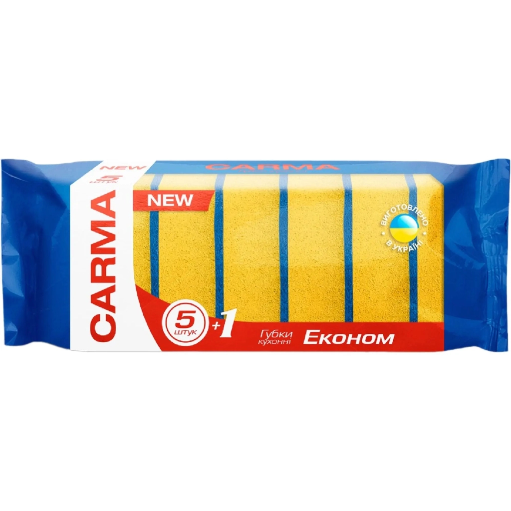Губки кухонні Carma Економ 6 шт. (4823098414643) - зображення 1