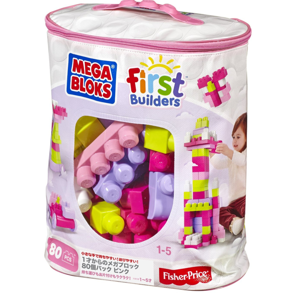 Конструктор Mega Bloks рожевий у мішку 80 деталей (DCH62) - зображення 1