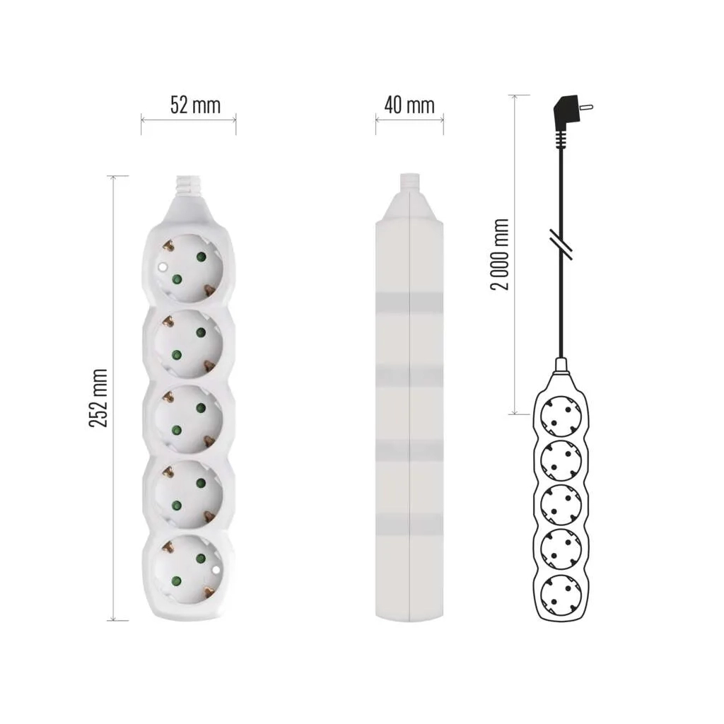 Мережевий подовжувач EMOS P0522 - зображення 4