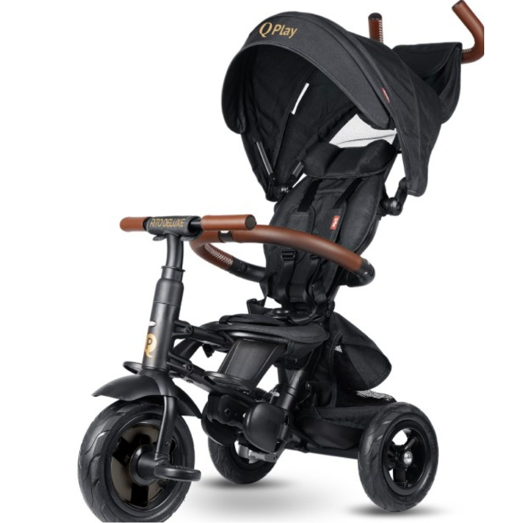 Дитячий велосипед QPlay Rito Deluxe Складаний Триколісний Black (S380-17RitoDeluxeBlack) - зображення 1
