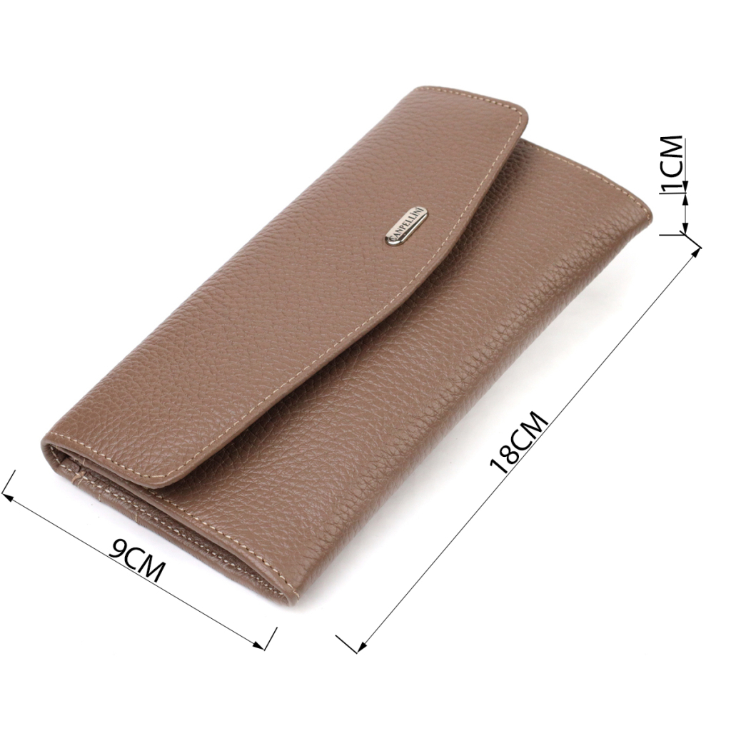 Портмоне Canpellini З натуральної шкіри флотар Бежеве (21695) - зображення 3