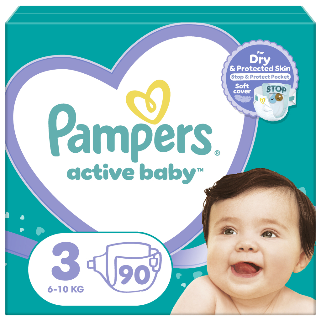 Підгузки Pampers Active Baby Mid Розмір 3 (6-10 кг) 90 ш (8001090949455) - зображення 1