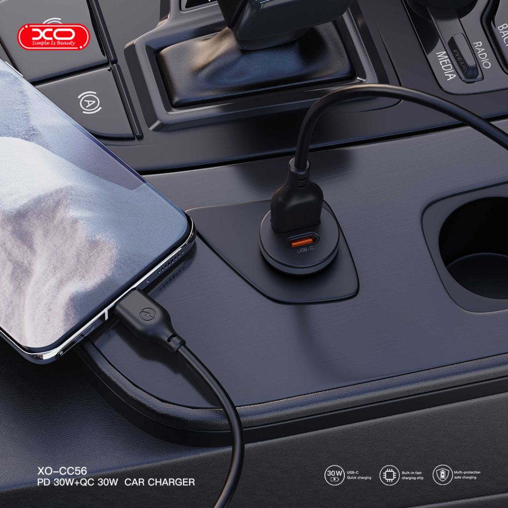 Зарядний пристрій XO CC56 USB-C PD30W + USB-A Black (CC56_Black) - зображення 3