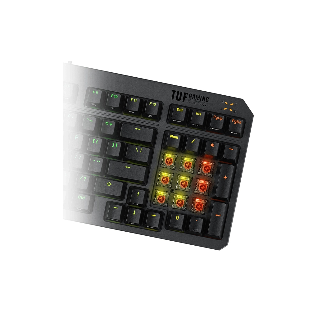 Клавіатура ASUS TUF Gaming K3 Gen II Opti-Mech RGB Red Switches USB UA Black (90MP0390-BKMA00) - зображення 8