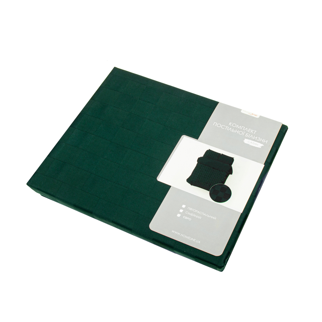 Постільна білизна Home Line "Шахмат 4х4" (зелений) євро (169189) - зображення 3