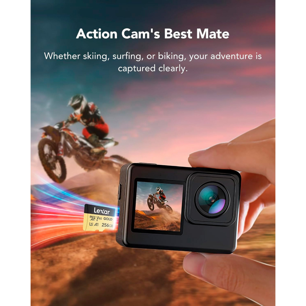 Карта пам'яті Lexar 256GB microSDXC class 10 UHS-II U3 V60 A1 Professional Gold (LMSGOLD256G-BNNNG) - зображення 8