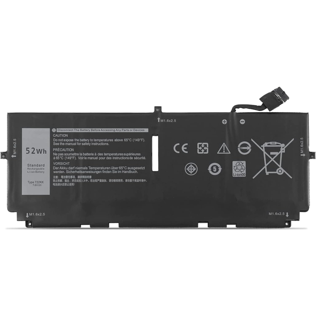 Акумулятор до ноутбука Dell XPS 13-9300 722KK, 52Wh (6500mAh), 4cell, 7.6V, Li-ion AlSoft (A71003) - зображення 1