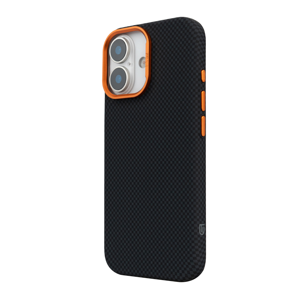 Чохол до мобільного телефона Armorstandart LikeCarbon2 SE MagCase Apple iPhone 17 Kevlar Black Orange (ARM89163) - зображення 5