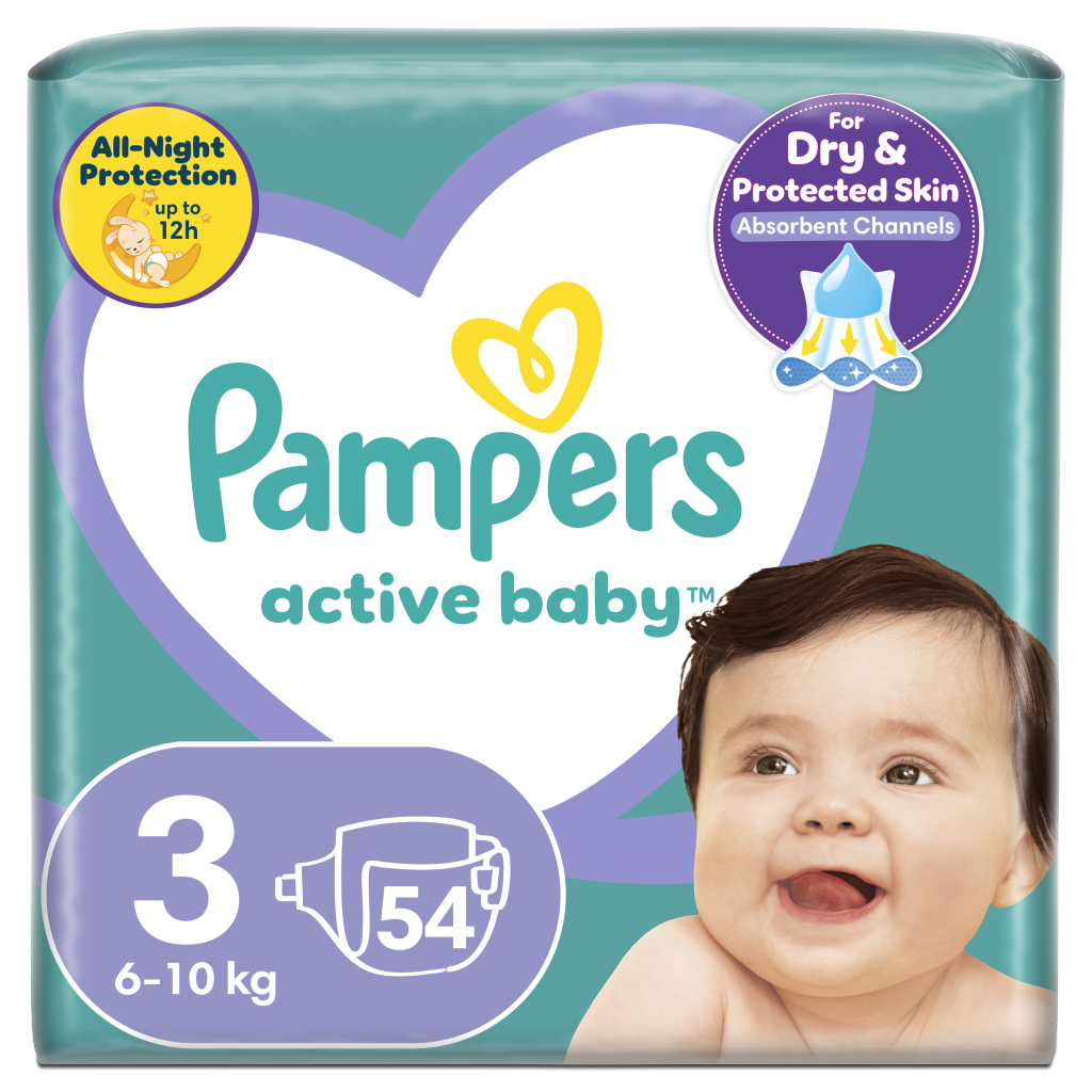 Підгузки Pampers Active Baby Розмір 3 (6-10 кг) 54 шт (8001090948977) - зображення 1