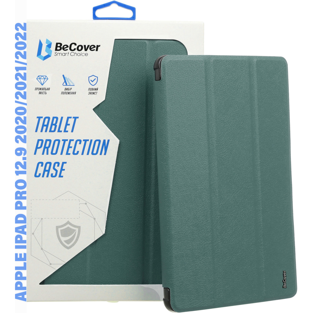 Чохол до планшета BeCover Tri Fold Hard Apple iPad Pro 12.9 2020/2021/2022 Dark Green (711720) - зображення 6