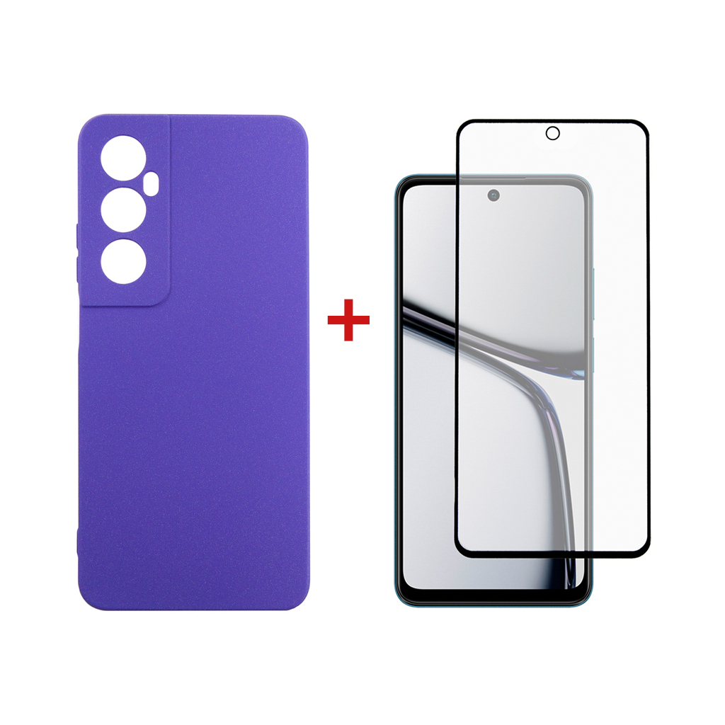 Чохол до мобільного телефона Dengos Realme C65 + Glass Purple (DG-KM-95) - зображення 1