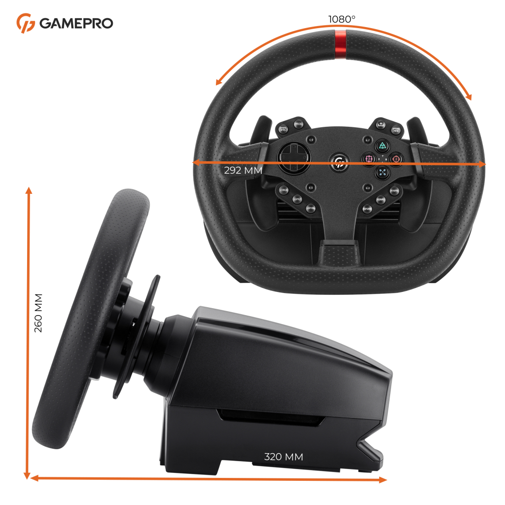 Кермо GamePro RW070PM з педалями та коробкою передач XBOXONE/PS4/PC (RW070PM) - зображення 21