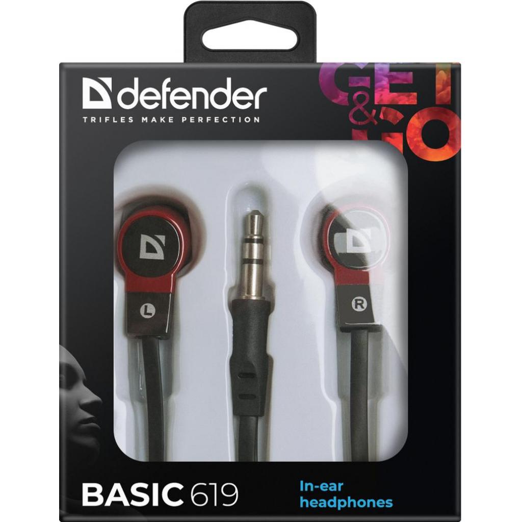 Навушники Defender Basic 619 Black-Red (63619) - зображення 3