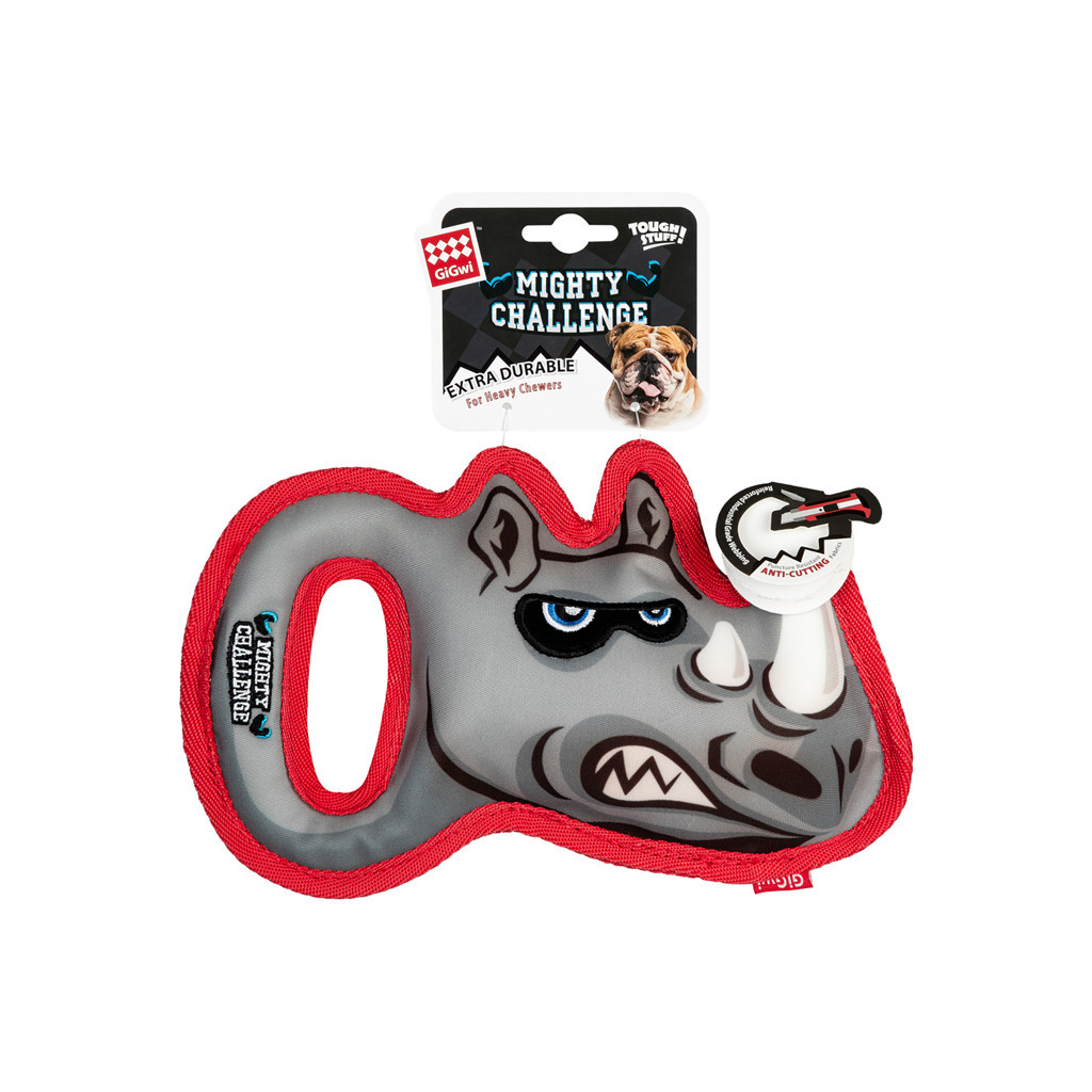 Іграшка для собак GiGwi Mighty Challenge Носоріг з пищалкою 25 см (2236) - зображення 2