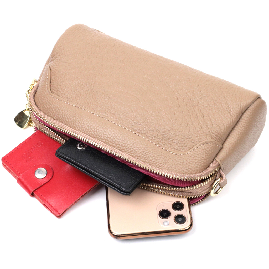 Сумка Vintage Жіноча на два відділення з натуральної шкіри Бежева (22356) - зображення 8