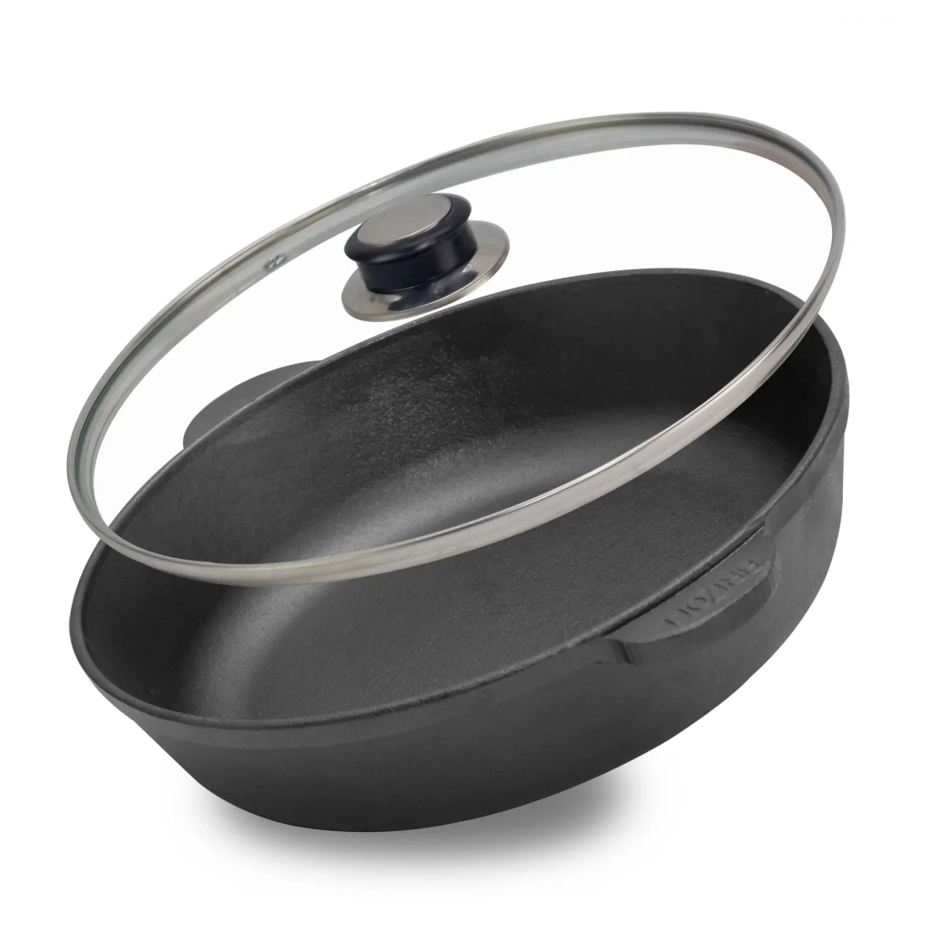 Сковорода Brizoll Monolith чавунна зі скляною кришкою 260х60 мм (M2660U-6) - зображення 2