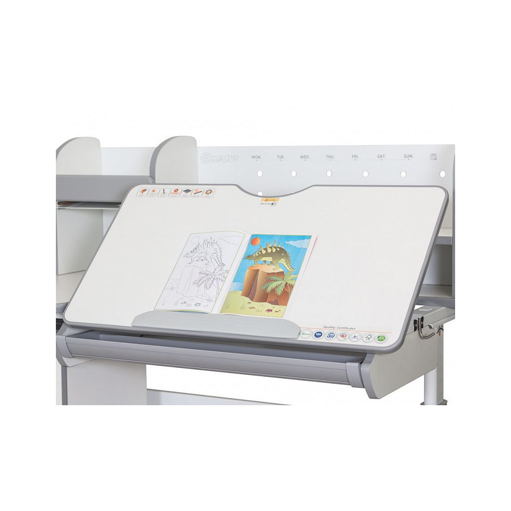 Парта Mealux Hamilton Multicolor Pink (BD-680 W/G MC+PN з полицею) - зображення 8