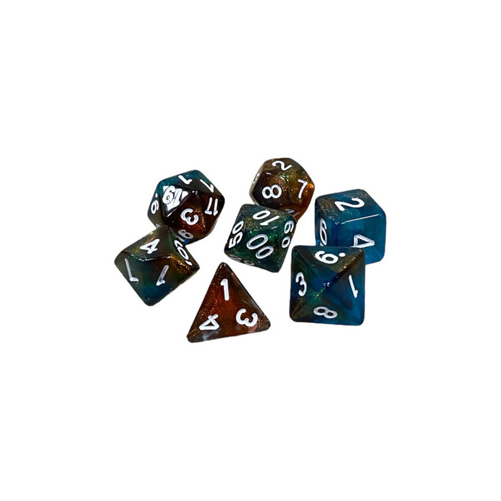 Набір кубиків для настільних ігор Games 7 Days Double Glitter 7 Dice Set - Red-Blue (g7dglitdc10) - зображення 1
