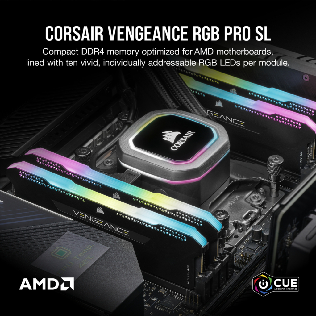 Модуль пам'яті для комп'ютера DDR4 16GB (2x8GB) 3600 MHz Vengeance RGB Pro SL Black Corsair (CMH16GX4M2Z3600C18) - зображення 5