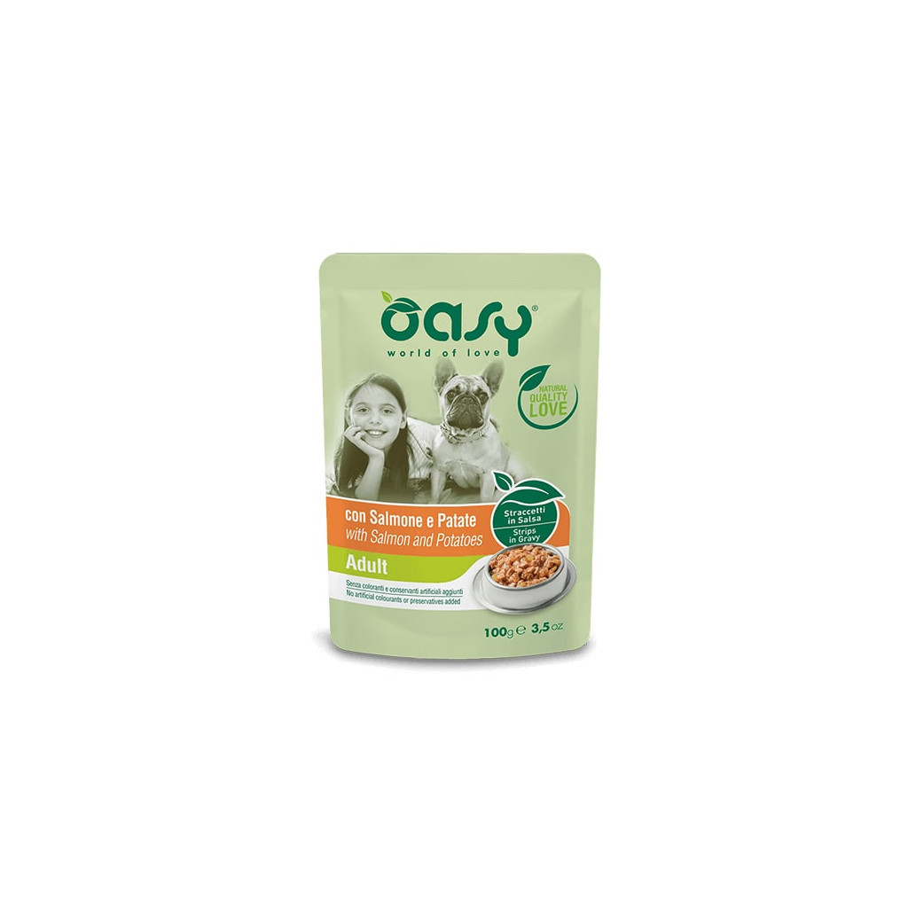 Вологий корм для собак OASY One Protein Formula Adult лосось та картопля 100 г (8054329510629) - зображення 1
