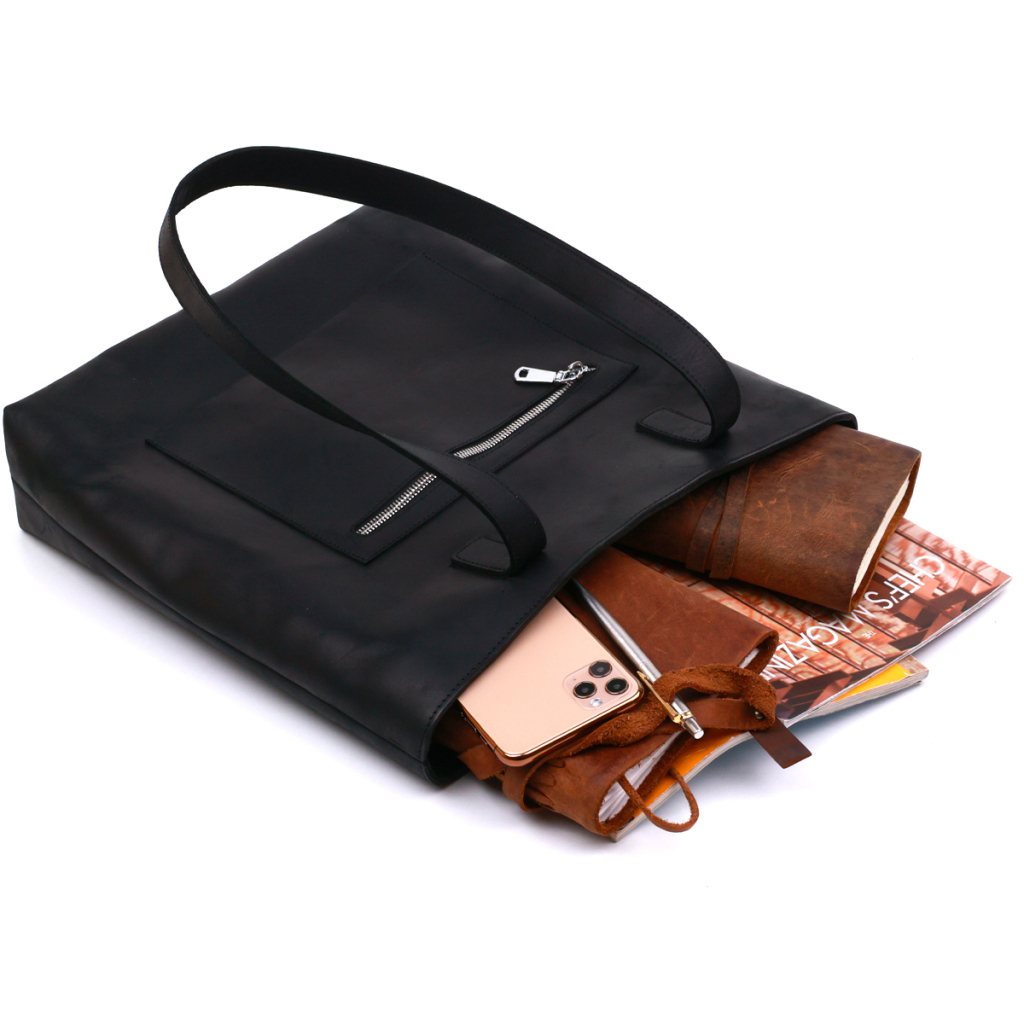 Сумка Shvigel Вінтажна шкіряна Чорна (16347) - зображення 8