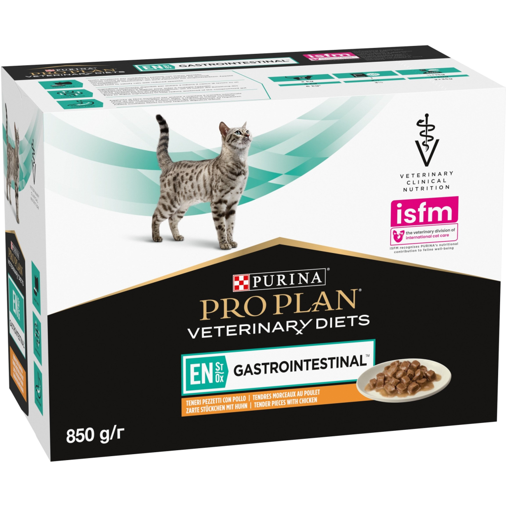 Вологий корм для кішок Purina Pro Plan Veterinary Diets EN Gastrointestinal При хворобах шлунково-кишкового тракту З куркою 10 x 85 г (8445290093561) - зображення 3