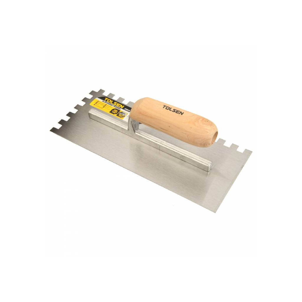 Затирка Tolsen сталева 280х120 мм зуб 10 мм дерев'яна ручка (41013) - зображення 2
