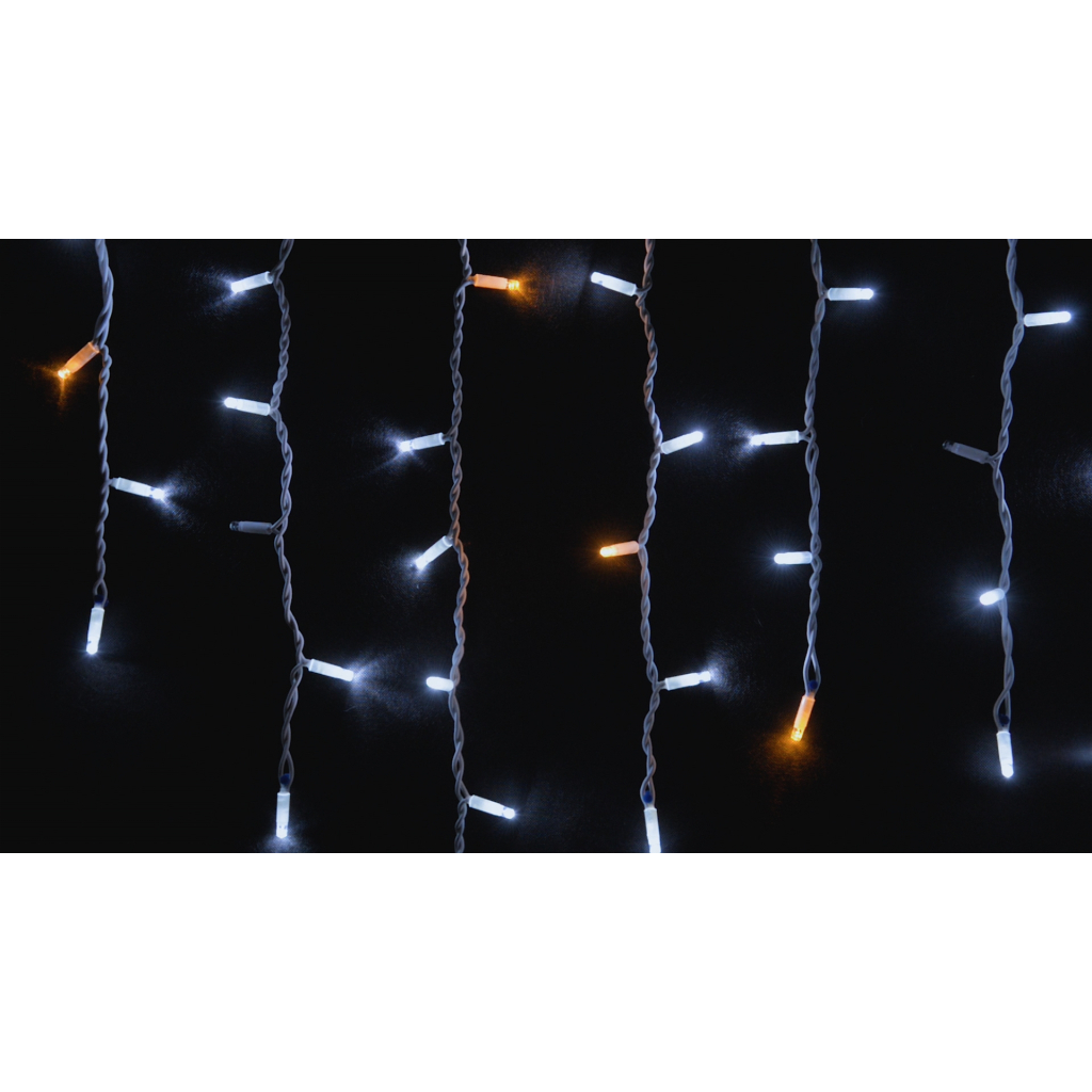Гірлянда Delux ICICLE 100LED 2x0.7 м Жовтий flash Білий/Білий IP44 (90015181) - зображення 1