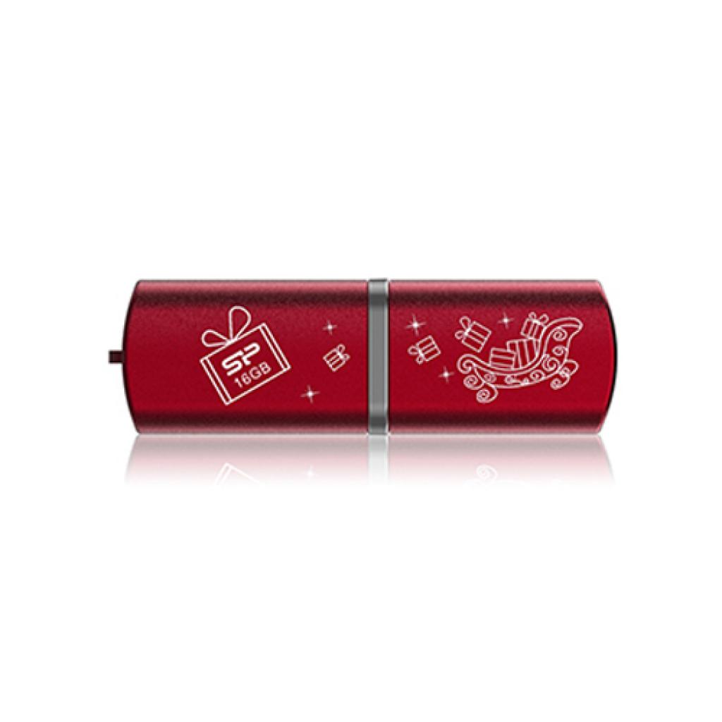USB флеш накопичувач Silicon Power 16Gb LuxMini 720 red winter edition (SP016GBUF2720V1R-LE) - зображення 1