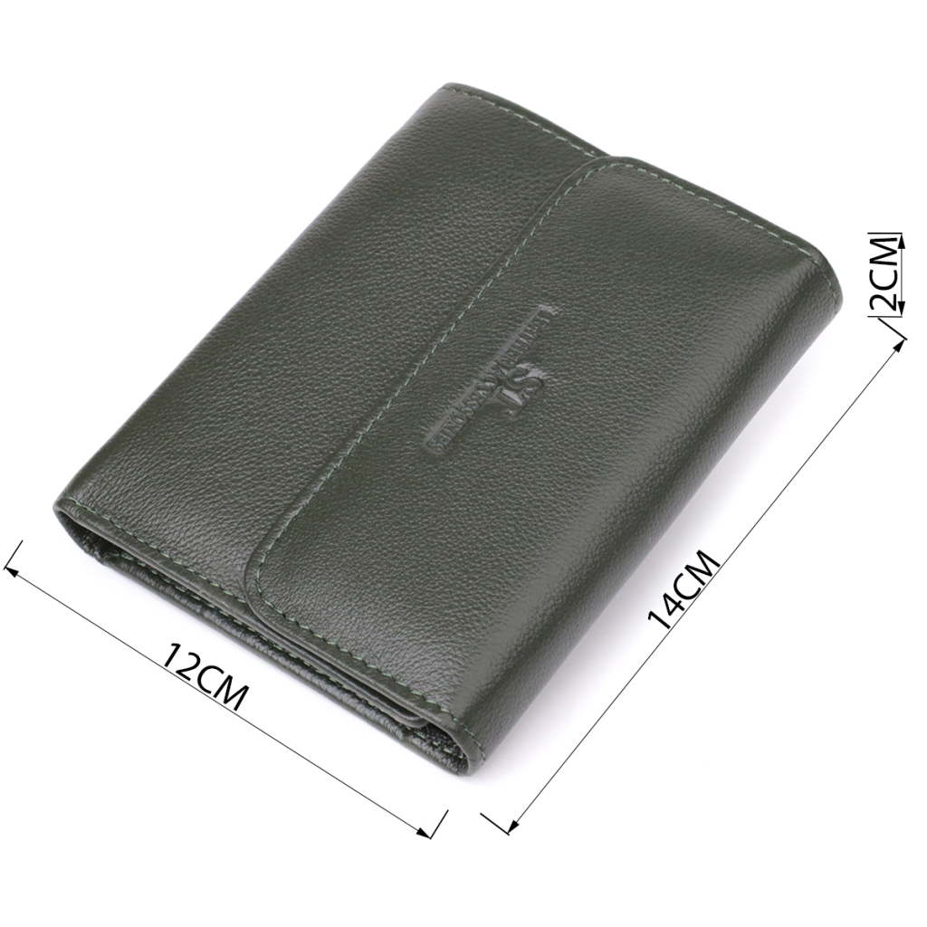 Гаманець ST Leather З натуральної шкіри Зелений (23075) - зображення 3
