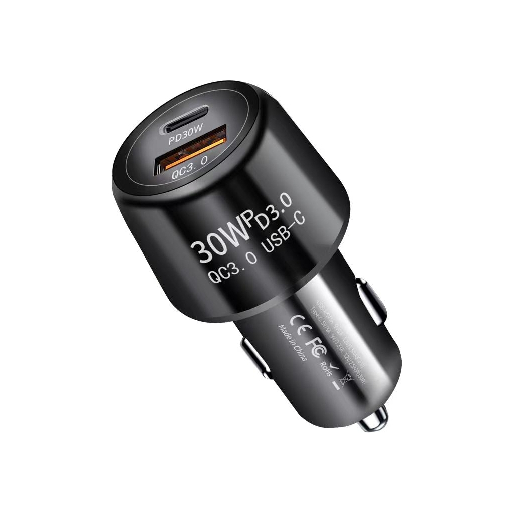 Зарядний пристрій XoKo CQC-220 PD Type-C 30W/3A USB 3A Black (CQC-220-BK) - зображення 1