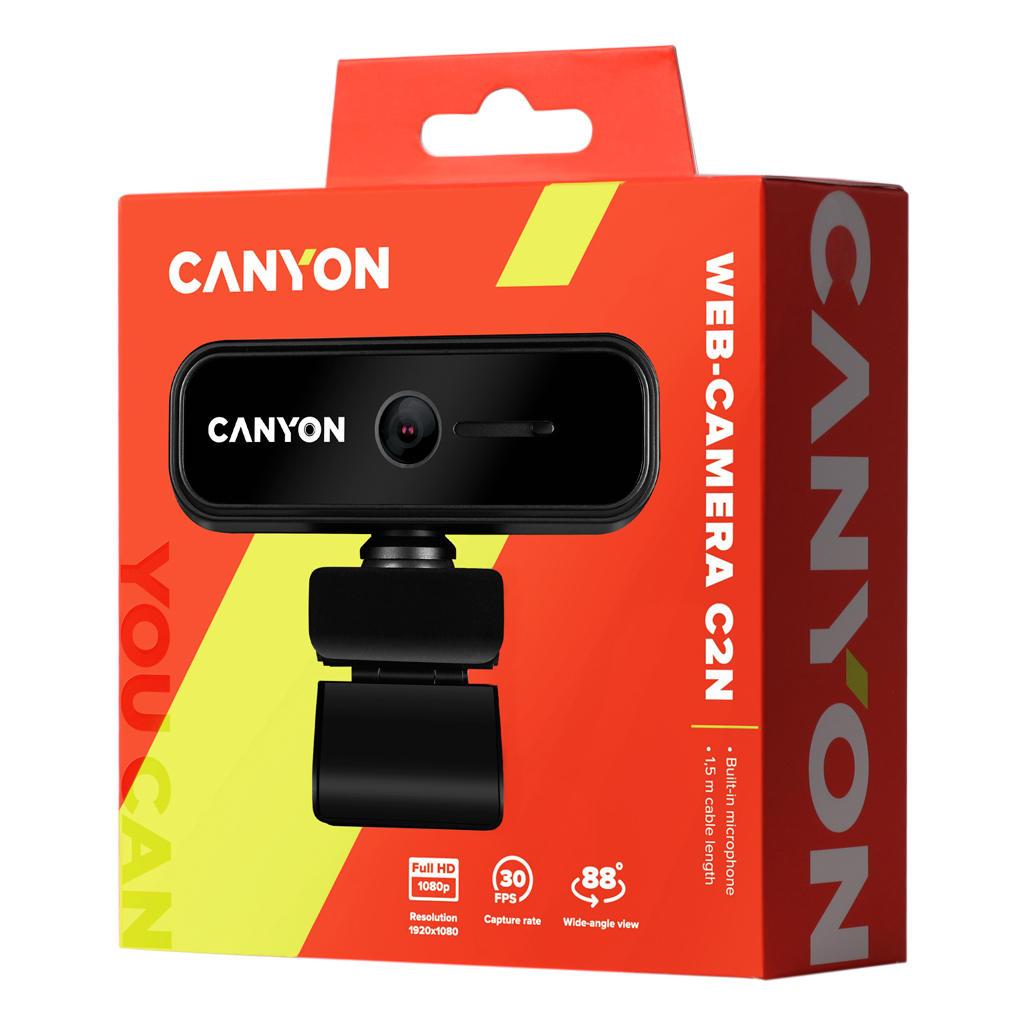 Веб-камера Canyon C2N 1080p Full HD Black (CNE-HWC2N) - зображення 3