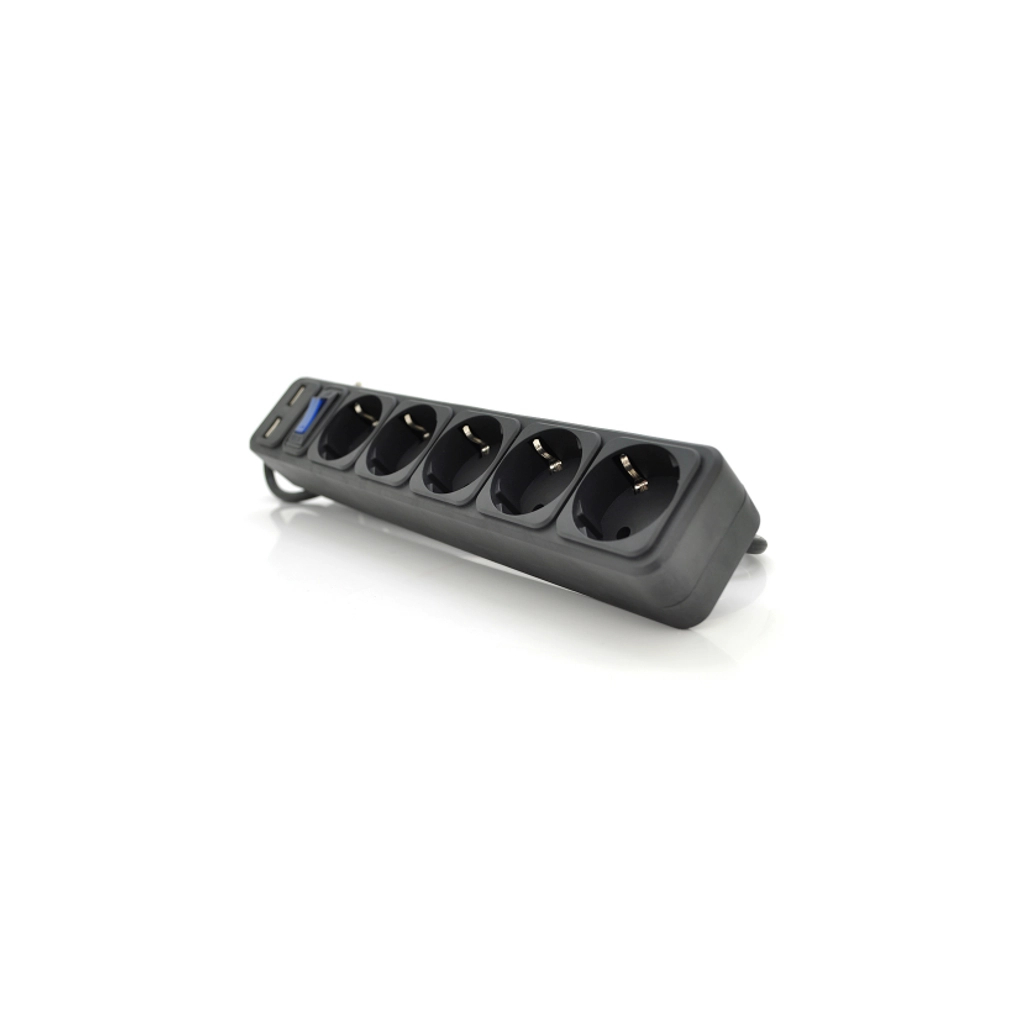 Мережевий фільтр живлення Merlion 5 розеток, 1,8 м + 2*USB (B518U) - зображення 2
