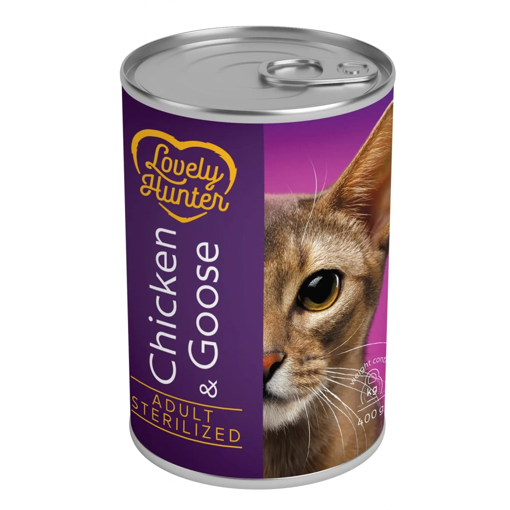 Консерви для котів Lovely Hunter Adult Sterilised Chicken&Goose 400 г (LHU45348) - зображення 1