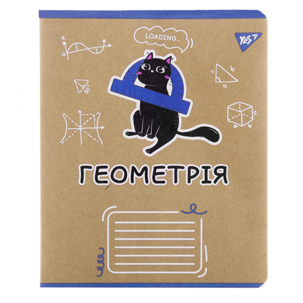 Зошит Yes предметний ГЕОМЕТРІЯ Black cat 48 аркушів, клітинка (767458) - зображення 1