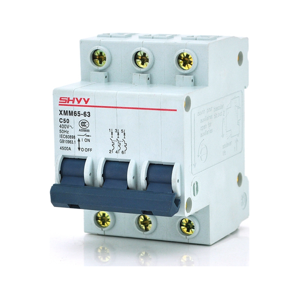 Автоматичний вимикач Shyy 3P C50, 400V (XMM653PC50) - зображення 1