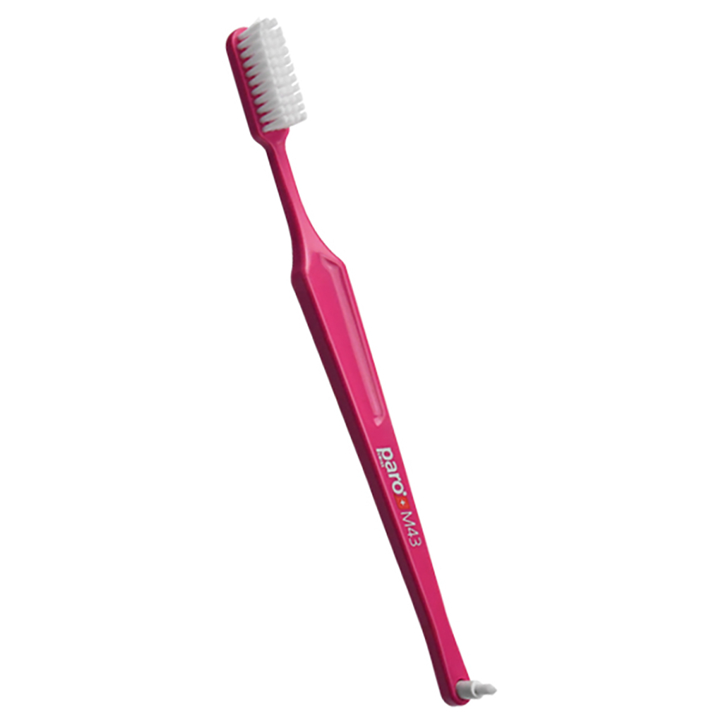 Зубна щітка Paro Swiss M43 середньої жорсткості Рожева (7610458007082-pink) - зображення 1