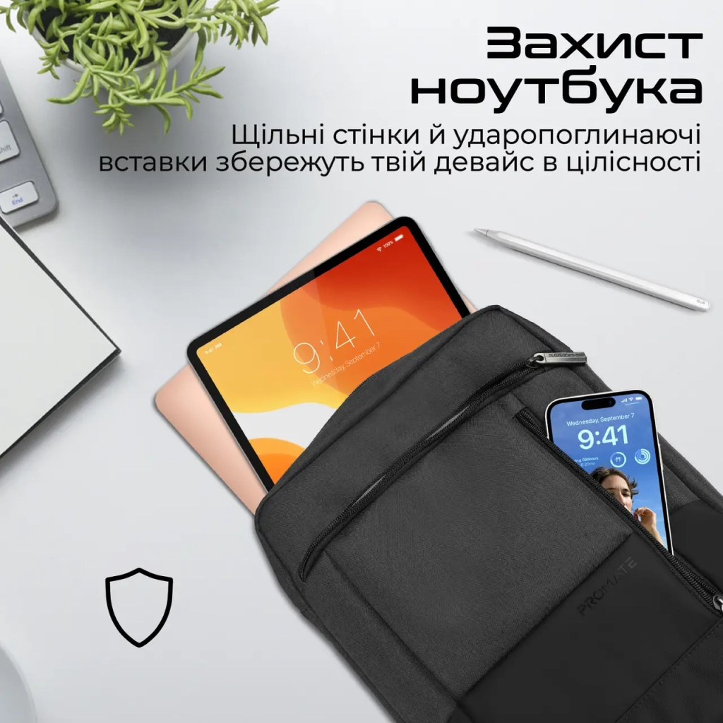 Сумка для ноутбука Promate 13.3" Satchel-HB black (satchel-hb.black) - зображення 3