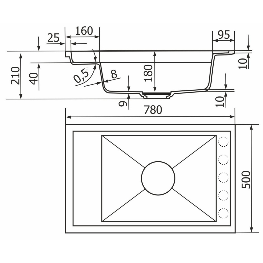 Мийка кухонна GRANADO Royal Artes black shine (+ подрібнювач Algar 1000 + змішувач Ferrol inox + дозатор Redondo inox (ksg1301) - зображення 12