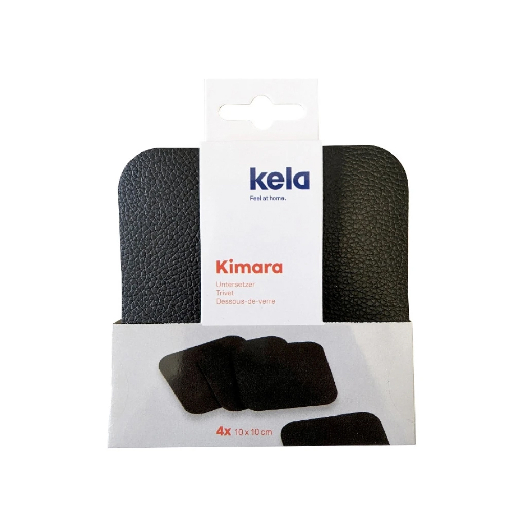 Підставка під гаряче Kela Kimara під чашку 10х10 см, 4 шт, чорні (12093) - зображення 3