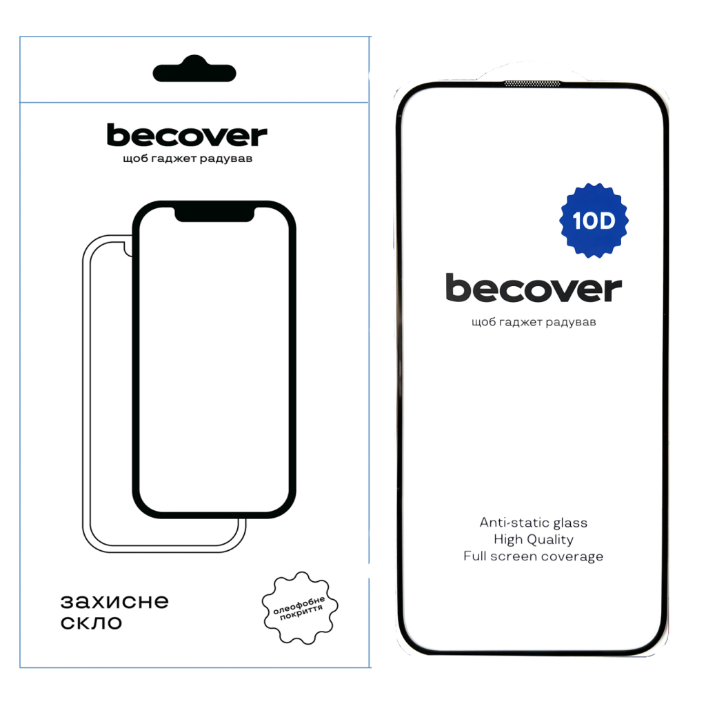 Скло захисне BeCover Apple iPhone 16 Plus 10D Black (712322) - зображення 1