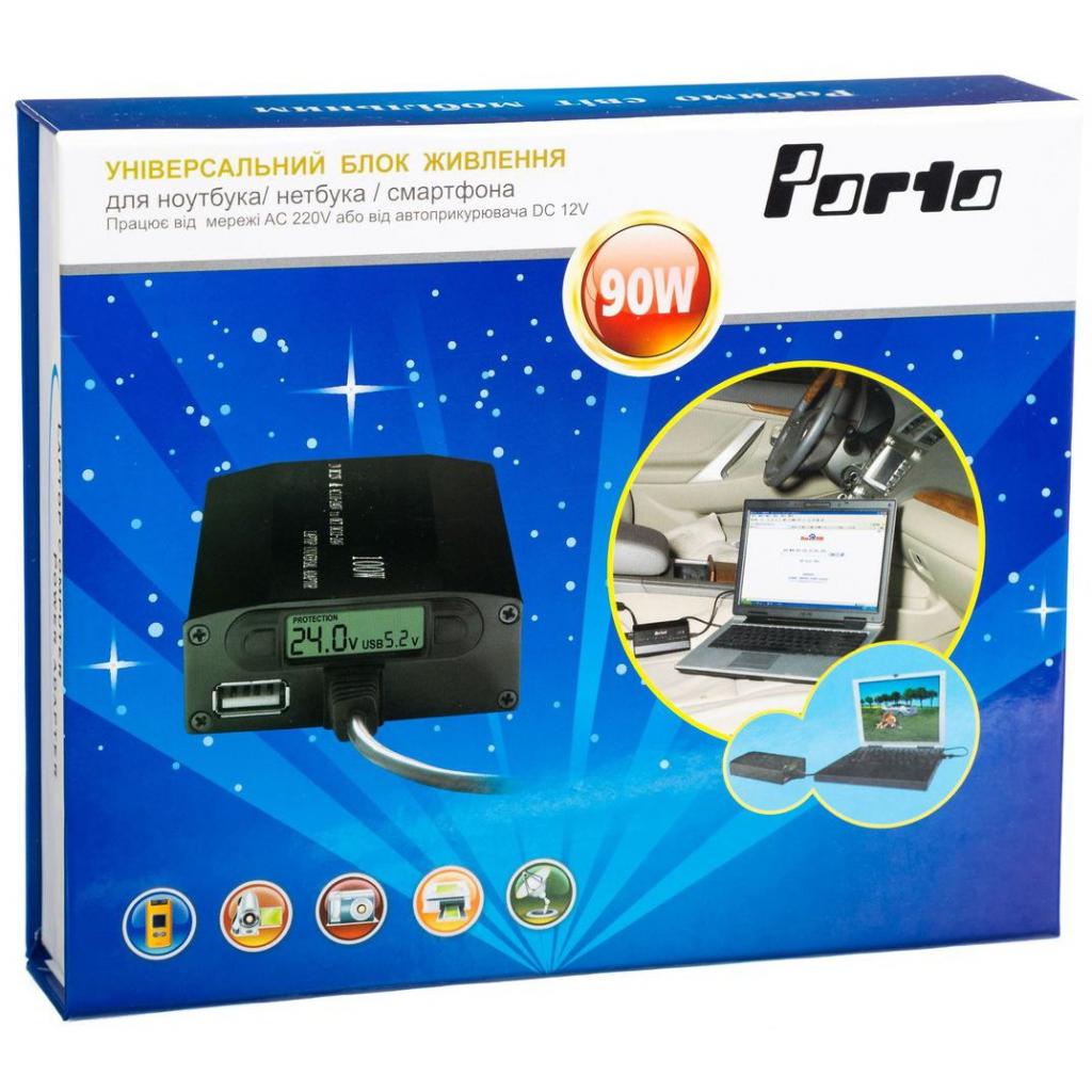 Блок живлення до ноутбуку Porto 100W, DC 15-24V (рег), 5A max, + USB 5V,1A, + автомобильный (MN-505K) - зображення 10